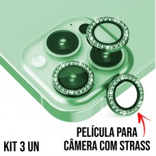 Película de Câmera Strass iPhone 11 Pro/11 Pro Max/12 Pro - Verde